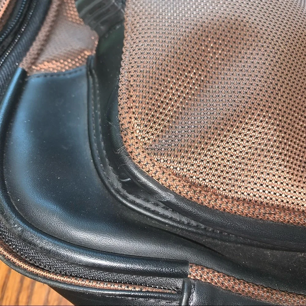 TUMI T2 Copper Brown Ballistic Nylon Messenger Laptop Carry On Travel Bag